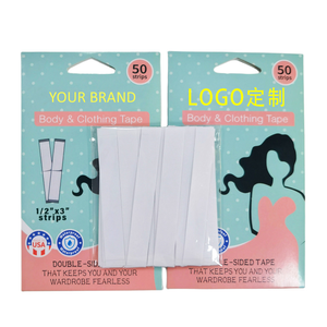 Custom Fashionable Women Non Slip Waterproof Clothing Invisible Tape Body Double <b>Sided</b> Adhesive Clear Tape Strips for Clothes - Product Image 5