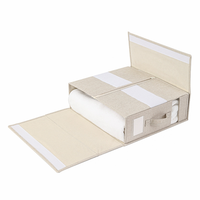 Organisateur pliable moderne grande capacité en tissu Oxford, anti-poussière, pour placard, avec porte-étiquettes, robuste, pour couettes et couvertures