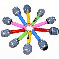Microphone gonflable publicitaire personnalisé pour enfants, en PVC, certifié sécurité, en stock