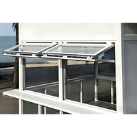 Fenêtre pliante en aluminium avec moustiquaire intégrée, grille de sécurité, isolation thermique, double vitrage trempé, multifonctionnelle pour cuisine