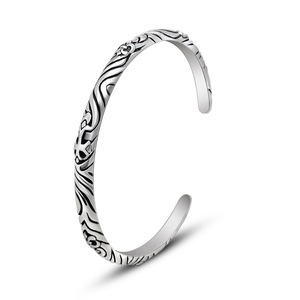 European American Retro Cross Pattern <b>Couple</b> <b>Bracelet</b> Tibetan Silver Open Bangle Men Women Jewelry SZ024 5 - Product Image 5