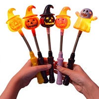 Lanternes citrouilles décoratives d'Halloween en plastique, jouets pour enfants, petits cadeaux, bâtons lumineux à commande manuelle, fournitures de fête