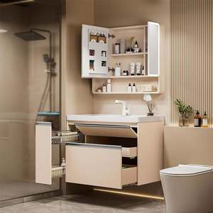Toilet <b>Storage</b> Cabinet Intelligent <b>Mirror</b> Combination Bathroom Cabinet One-Piece Aluminum Honeycomb Wash Basin Modern - Product Image 1