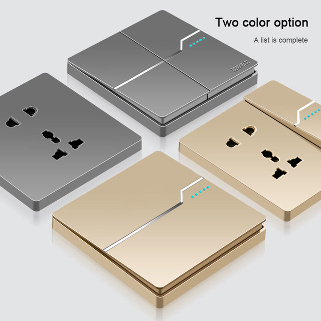 Modern Retro Electric Sockets and Switches Factory Waterproof 10A Touch Panel Accessory UK Standard