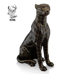 تماثيل حيوانات من الألياف الزجاجية للديكور المنزلي، هدية فنية من الراتنج، تمثال فهد للبيع - Product Image 3