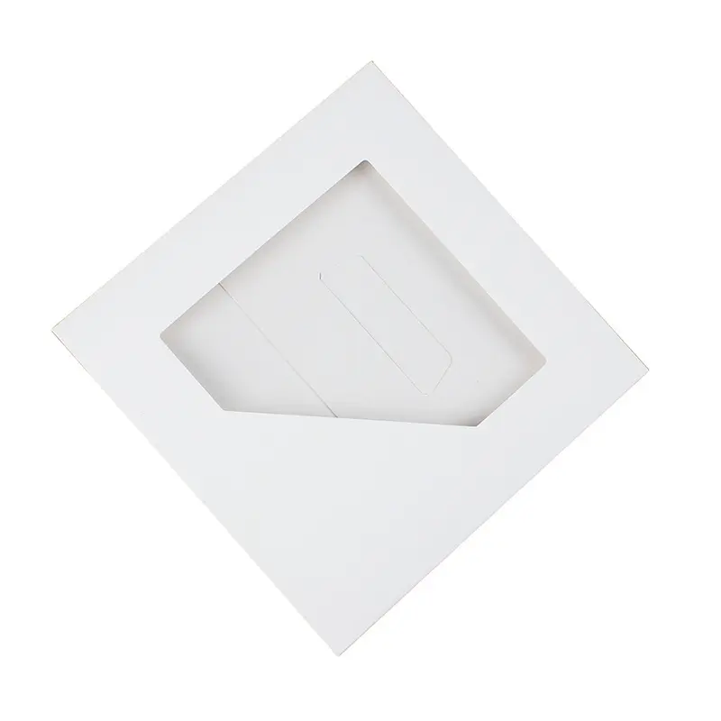 Spot Blank Wordless Handkerchief Box White Window Silk Scarf Handkerchief Packaging Box Silk Tissue Paper Box Packaging Card