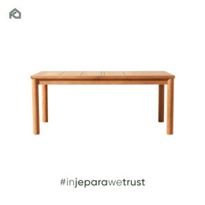 Table à manger commerciale Vera entièrement en teck, grain naturel, design moderne minimaliste durable pour une utilisation en extérieur - Product Image 4