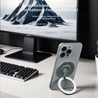Nouveau support magnétique multifonctionnel pour téléphone, triple pliage, double anneau, avec anneau métallique pliable, magnétique double face pour bureau