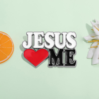 Venta al por mayor, alfileres esmaltados de Jesús Love Me, broches de Metal personalizados de Dios cristiano es bueno, insignia de solapa para mochila, regalo de joyería para amigos