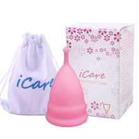 Copas menstruales orgánicas plegables de silicona médica 100% de 2 tamaños al por mayor Copas menstruales negras Copas menstruales para mujer