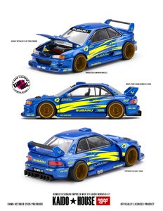 <span class=keywords><strong>โมเดล</strong></span>รถเหล็ก Kaido House 1:64 Impreza WRX STI KAIDO WORKS V1 รุ่นอัลลอยด์ ฝากระโปรงเปิดได้ ของสะสมสำหรับนักสะสม - Product Image 1