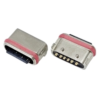 Connecteur USB Type-C femelle étanche en gros, carte de réceptacle L=7.9mm, acier inoxydable doré 2/4/6/16/24 broches pour l'électronique 3C