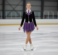 Robe de justaucorps pour filles, patinage artistique, gymnastique, roller, danse, ballet, costume de danse pour compétition de patinage artistique, strass