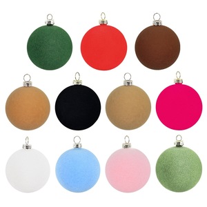 Hot Selling Flocked <b>Macaron</b> 6cm 6Pcs Solid Color Christmas Balls Xmas Tree Decor Ornament Set - Product Image 1