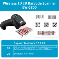 Escáner de código de barras 1D 2D inalámbrico de mano de fábrica Escáner de código QR de alta velocidad con interfaz USB en stock
