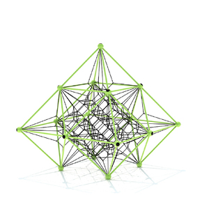 Set di Attrezzature per <span class=keywords><strong>Parco</strong></span> Giochi con Rete da Arrampicata Geometrica per Bambini, Tubi Zincati e Corda da Vela per Parchi Divertimento - Product Image 2