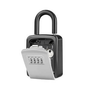 Caja de bloqueo de almacenamiento de llaves para el hogar negro de aleación de aluminio seguro, bloqueo de <span class=keywords><strong>contraseña</strong></span>, almacenamiento seguro resistente a la intemperie para uso en exteriores/interiores, garaje - Product Image 3