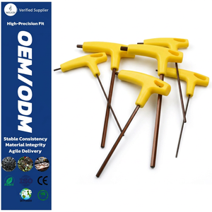 Jeu de clés hexagonales jaunes à poignée en T, clé Allen en acier S2, couple élevé, portée extra longue, kit d'outils professionnels industriels - Product Image 1