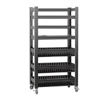 Étagères en acier mobiles avec roulettes, îlots et chariots de cuisine multifonctionnels en métal pour le rangement et l'organisation des jouets