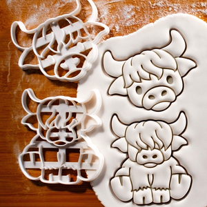 Juego de 2 Cortadores de Galletas <span class=keywords><strong>con</strong></span> Forma de Vaca Highland - Lindos Cortadores de Cara y Cuerpo Completo para Fondant, Galletas y Arcilla - Product Image 2