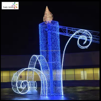 Luz LED Decorativa 2D con Motivo de Vela, Clasificación IP44, 2700K Blanco Cálido, Fácil Instalación para Decoración Exterior, Ramadán, Diwali, Navidad