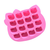 Moule à gâteau en silicone de qualité alimentaire Happy 16 Cat Heads pour décoration de gâteaux, chocolat, gelée, HP001, emballage en vrac