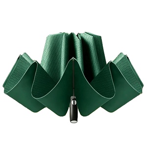Paraguas Invertido Grande, Resistente a Tormentas, Automático, Plegable en Tres Secciones, Moderno, Minimalista, Resistente al Viento, Sólido, para Hombre, Regalo Empresarial, 190T - Product Image 2