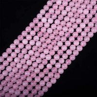 Perles de pierres précieuses naturelles de haute qualité, sans lait teint, Rose de Madagascar, Quartz Rose, perles rondes en vrac pour la fabrication de bijoux artisanaux