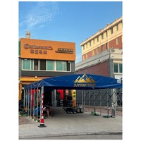 Tente de restauration mobile d'extérieur avec roues, auvent commercial en PVC imperméable et résistant au vent pour restaurant, terrasse, repas, barbecue