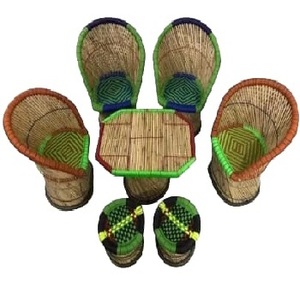 Juego de silla otomana multicolor de forma redonda de nuevo diseño moderno con mesa para sala de estar, cafetería, restaurante - Product Image 1