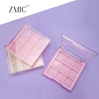 Palette de fards à paupières rose vide 9 couleurs, personnalisable, avec couvercle transparent, pour maquillage et cosmétiques