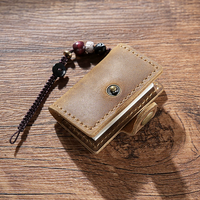 Petit carnet en cuir décoratif couverture en cuir de vachette carnet de croquis de voyage agenda mignon planificateur Vintage peau de vache Ultra petit journal