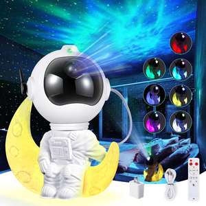 New <b>Astronaut</b> Starry Sky <b>Lamp</b> <b>Astronaut</b> Crescent Moon Night <b>Lamp</b> Nebula Projection Remote Control Home Decoration Gift - Product Image 2
