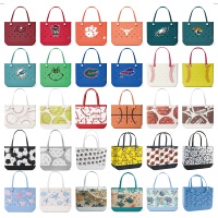 Tas Tote EVA Tahan Air Kapasitas Besar Grosir Logo Kustom Unisex Set Dua Tas Belanja Pantai Musim Panas Dompet Penutup Terbuka