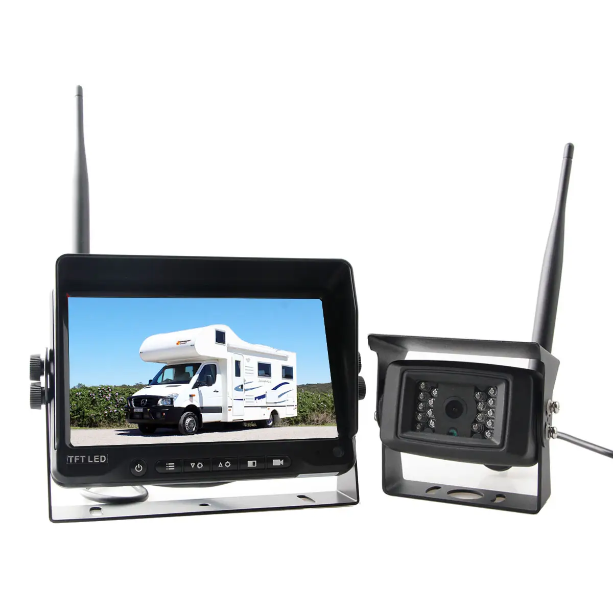 Wireless Camera Monitor Kit System Car Security Rear View 2 4G 7 INCH Screen BUS Truck RV Trailer Wireless Back UP Camera