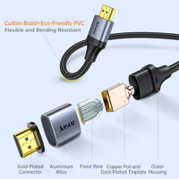 Câble coaxial 8K 2.1 tressé plaqué or 60Hz 4K 48Gbps HDR 1,5m avec gaine en PVC pour moniteur, lecteur DVD, projecteur et caméra
