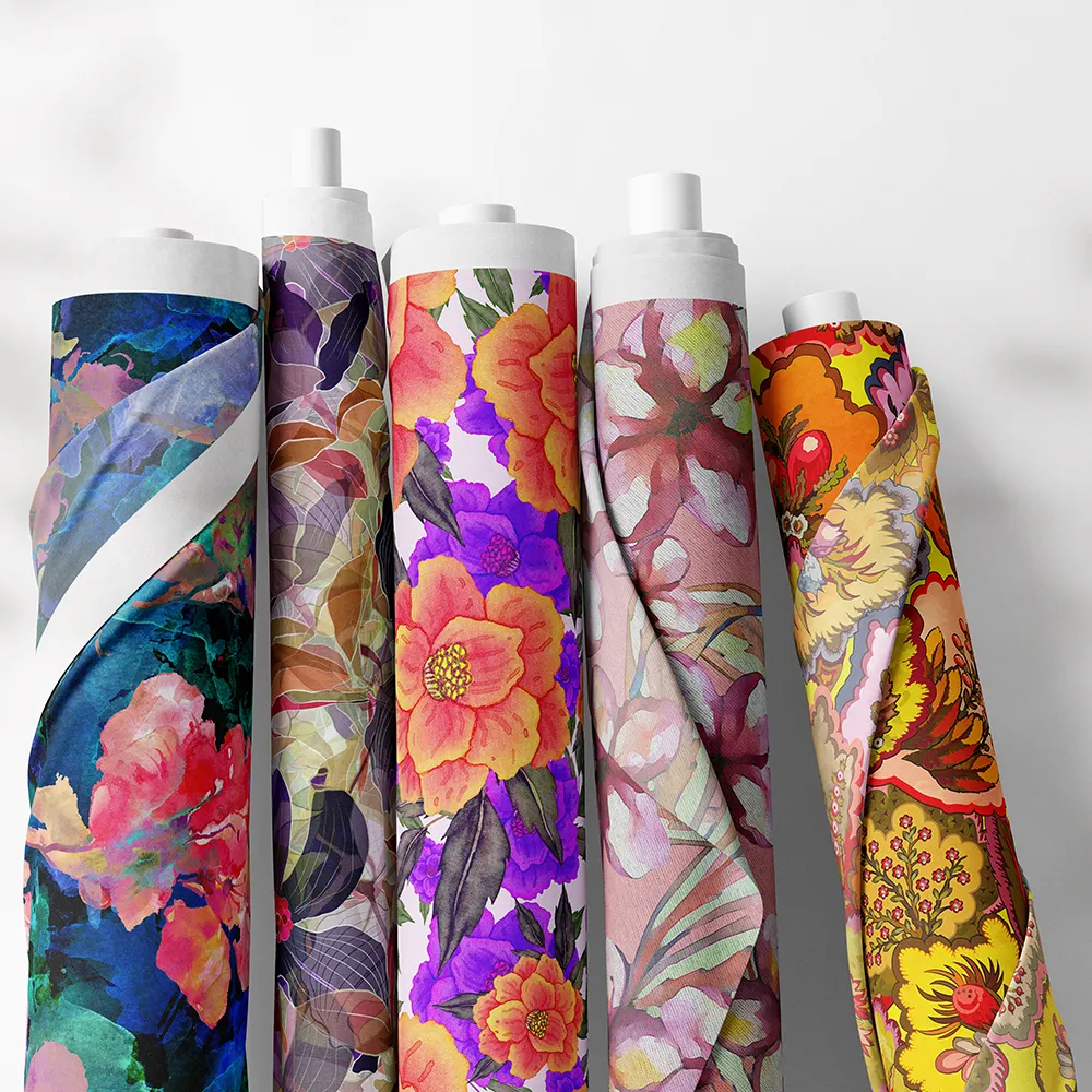 Échantillon gratuit tissu personnalisé impression numérique Floral coton imprimé Liberty coton pour robe