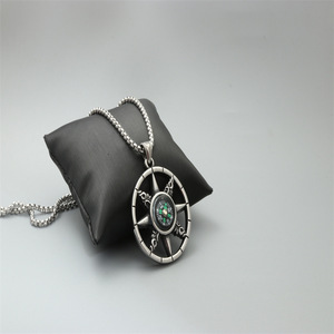 Collier boussole en acier inoxydable avec pendentif étoile, bijou unisexe tendance, accessoire de chaîne - Product Image 3
