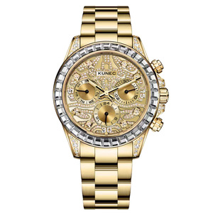 Reloj Cronógrafo de Lujo KUNEC para Mujer, 40 mm, Esfera Redonda, Cristal de Zafiro, Cuarzo Analógico, Cierre Plegable - Product Image 1