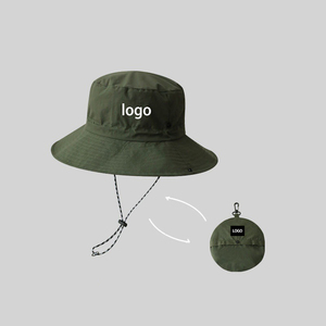 Mũ rộng vành đi biển in logo tùy chỉnh, nhanh khô, tiện dụng, dễ mang theo, gấp gọn được, có dây rút - Product Image 3