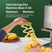 Coupe-pommes de terre électrique en spirale, trancheuse à pommes de terre Tornado, machine à frites torsadées, acier inoxydable, réglable automatiquement de 3 à 10 mm