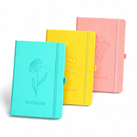 Carnet de notes OEM pour cadeaux culturels et créatifs, design frais, gaufré, avec sangle, carnet de bureau artistique, usine de fabrication
