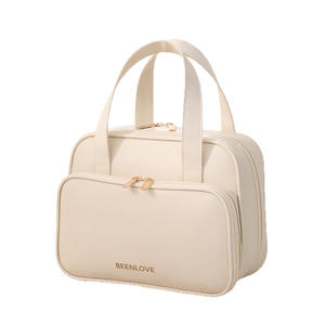 Trousse de toilette Beenlove grande capacité, couleur blanc cassé, pour voyage et rangement de maquillage - Product Image 4