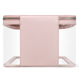 Fashionable Pink PVC Travel <b>Makeup</b> <b>Storage</b> Box Waterproof PU Leather Women's Portable Skincare Cosmetic Organizer Bag - Product Image 4