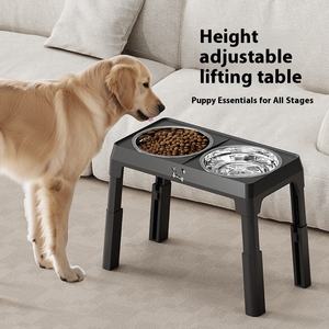 Mangkuk anjing baja tahan karat ramah lingkungan dengan tinggi yang dapat disesuaikan mangkuk ganda untuk peralatan lipat anjing sedang & besar - Product Image 5