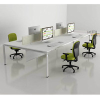 2026 Kaln Vina Set di Postazioni di Lavoro per Ufficio di Alta Qualità, Moderne, con Pareti Divisorie, per 4 Persone, con Supporto per Laptop, in Metallo Regolabile