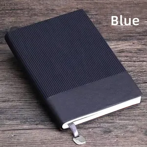 A5 bisnis Notebook kantor LGO Stripe dicetak Organizer kulit sederhana pertemuan buku catatan dengan PP penutup untuk hadiah