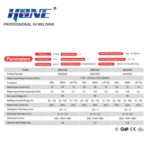 Máquina de Soldar HONE 110V/220V MIG140D 1kg 4 en 1 para Microalambre y <span class=keywords><strong>Electrodo</strong></span>. - Product Image 3