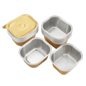 Disposable Aluminum <b>Foil</b> <b>Containers</b> 600ml Square With Lid For Picnic Microwave Safe - Product Image 1