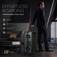 Valise légère à roulettes en fibre de carbone sergé 6 faces moderne avec serrure TSA à empreinte digitale et fermeture éclair YKK, cadre en aluminium